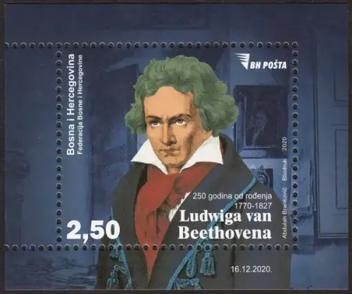 Bosnia- Sarajevo postage stamps year 2020 Ludwig Van Beethoven