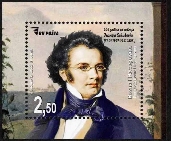 Bosnia- Sarajevo postage stamps year 2022 Franz Schubert Composer