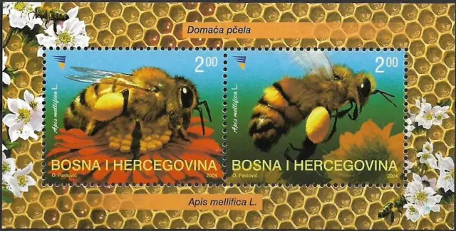Bosnia Sarajevo stamp year 2004 Fauna Honey bees MSS