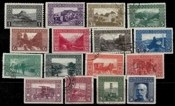 Bosnia postage stamps year 1906 complete set