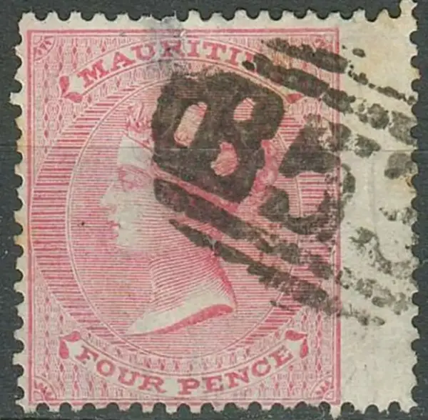 British Mauritius postage stamp year 1860 - 4 Pence Rose