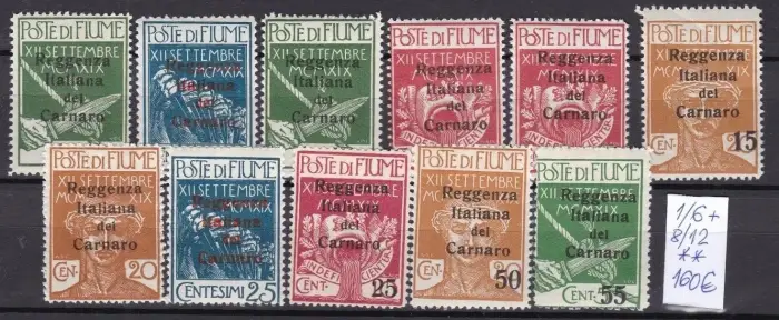Fiume Carnaro Islands stamps year 1920 MNH set