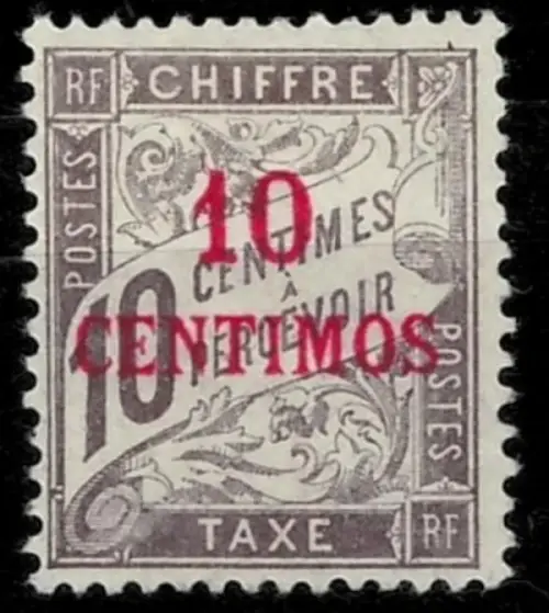 French Morocco postage stamp year 1896 10 centimos/10c postage due
