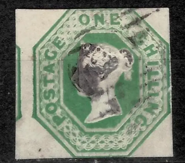 Great Britain postage stamp QV 1847 1 shilling - Green