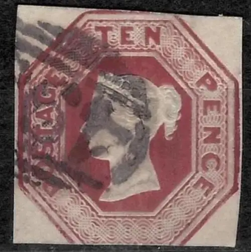 Great Britain postage stamp QV 1848 10d brown