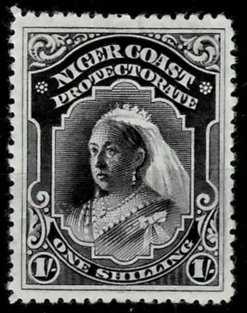 Niger Coast Protectorate stamp year 1894 1 Shilling stamp perforation 14