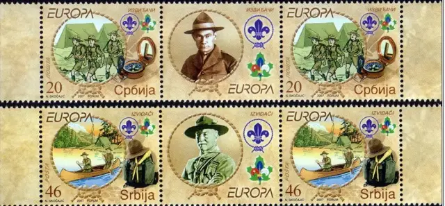 Serbia postage stamps year 2007 Europa CEPT - Scouts set