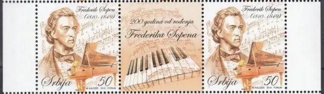 Serbia postage stamps year 2010 Composer Frederic Chopin