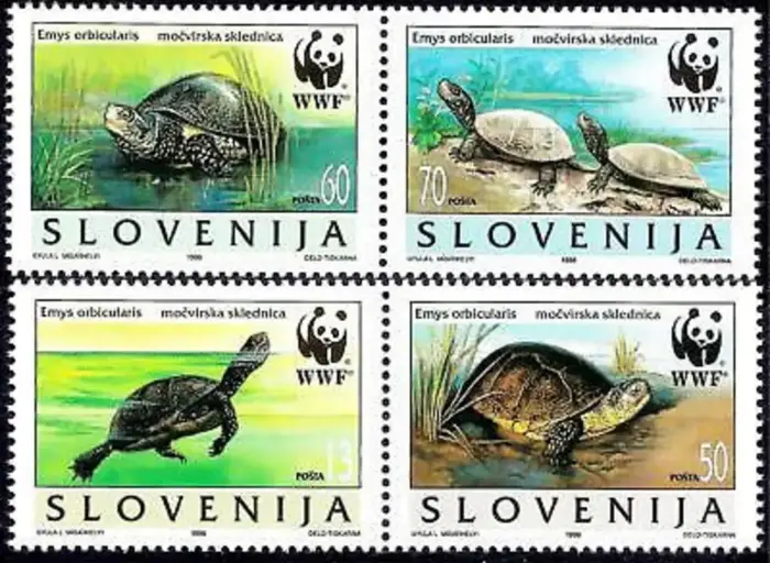 Slovenia postage stamps year 1996 - WWF Turtles - Reptiles set  MNH**