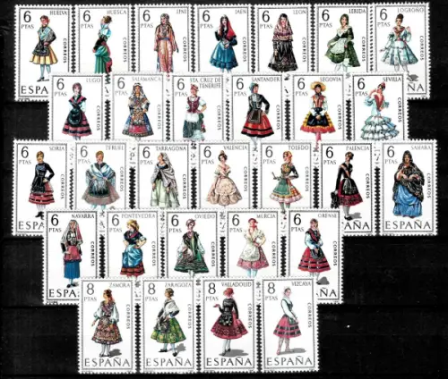Spain postage stamps year 1967-1971 National Costumes