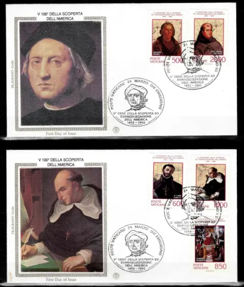 Vatican FDC stamps year 1992 Discovery of America