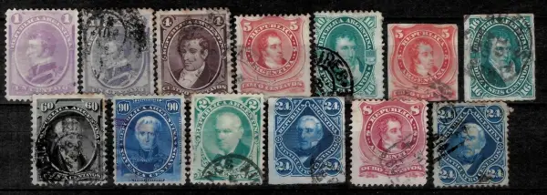 Argentina postage stamps year 1860 -1900