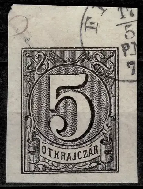 Austria stamp year 1880 5 Kr OT KRAJCZAR revenue - fiscal