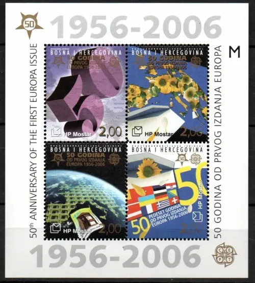Bosnia Mostar postage stamps year 2006 Anniversary of First EUROPA Stamps