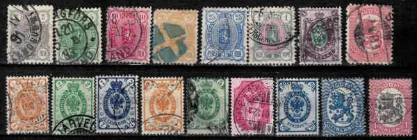 Finland postage stamps year 1875 - 1920