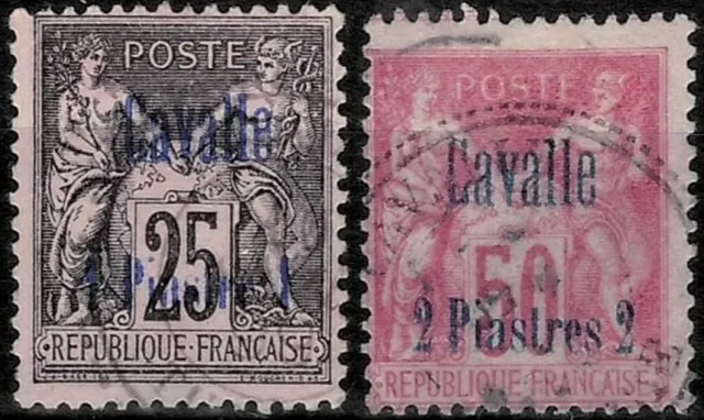French Post Cavalla stamps year 1893 Used stamps