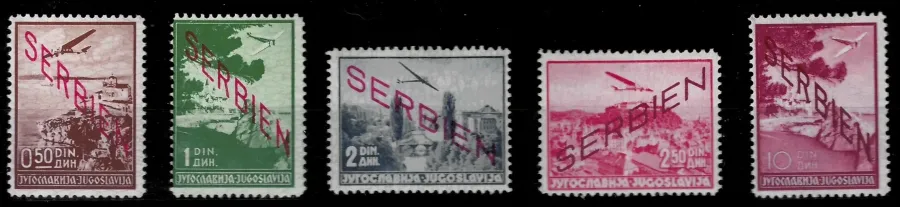 German occupation of Serbia stamp year 1941 Airmail lot