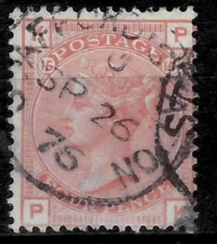 Great Britain postage stamp QV year 1876 4d Orange SG 152