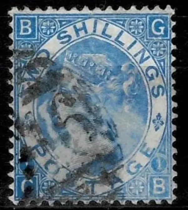 Great Britain postage stamp year 1867 - 2 sh dull Blue SG 118