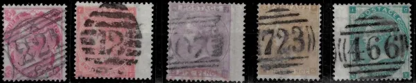 Great Britain postage stamps QV year 1862 - 1864 Complete set Used