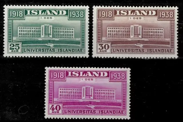 Iceland postage stamps year 1938 Reykjavik University set