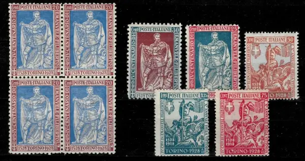 Italy kingdom postage stamps year 1928 Emmanuel Philibert lot