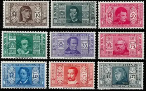 Italy postage stamps year 1932 Dante Alighieri Society lot