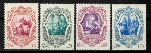 Italy postage stamps year 1942 Anniversary of the Death of Galilei