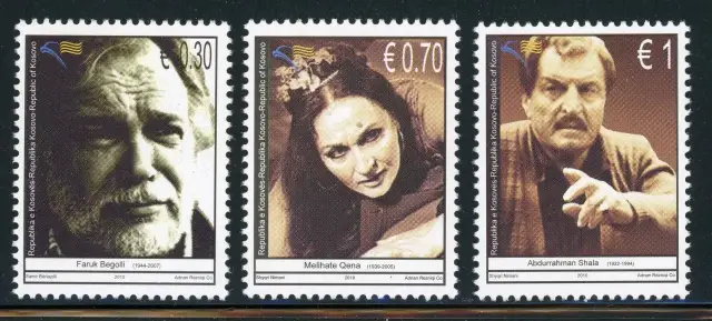 Kosovo postage stamps year 2010 Film Cinema Personalities set