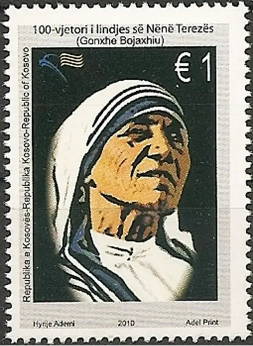 Kosovo postage stamps year 2010 Mother Teresa set