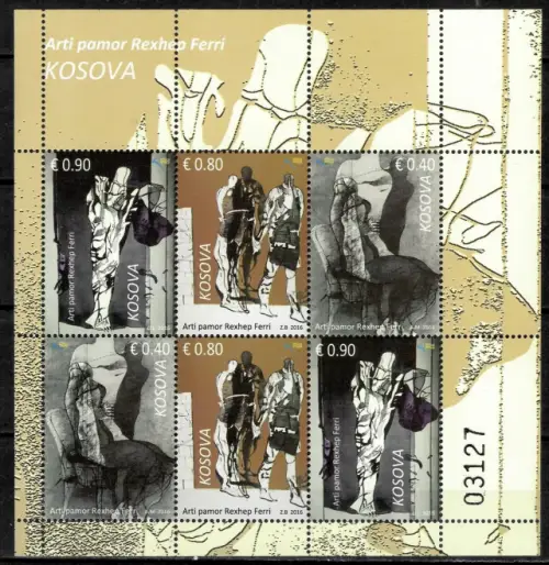 Kosovo postage stamps year 2016 Visual Arts by Rexhep Ferri