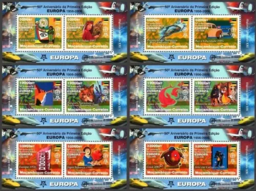 Mozambique postage stamps year 2006 Anniversary of First EUROPA Stamps