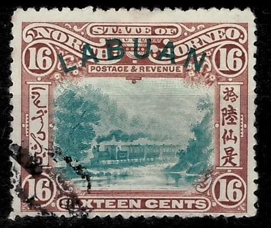 North Borneo Labuan stamp year 1900 16c Green