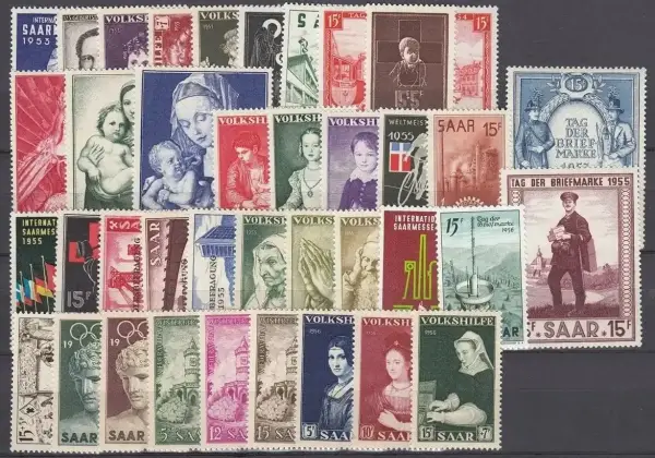 Saarland postage stamps year 1953-1956 Complete MNH issue