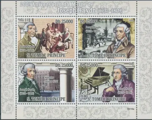 Sao Tome Principe stamps year 2009 Composer - Joseph Haydn