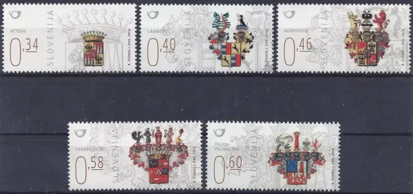 Slovenia postage stamps year 2014 Heraldic s - Coat of Arms of the Nobility