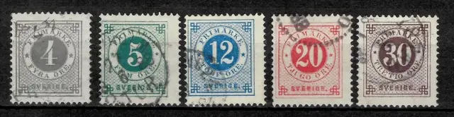Sweden postage stamps year 1877 -1878 perforation 13