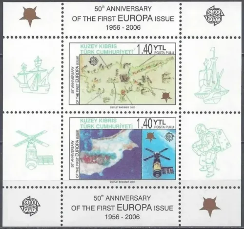 Turkish Cyprus postage stamps year 2006 Anniversary of First EUROPA Stamps