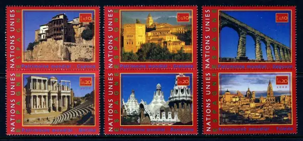 UN Geneve stamps year 2000 Architecture - World Heritage Sites in Spain