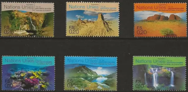 UN Geneva 1999 Australia - World Heritage stamps set MNH **