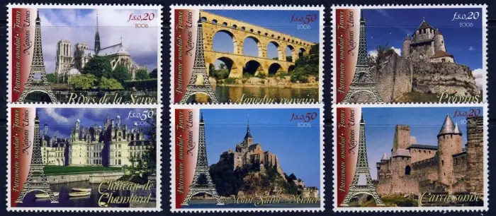 United Nations Geneva stamps year 2006 UNESCO World Heritage - France set