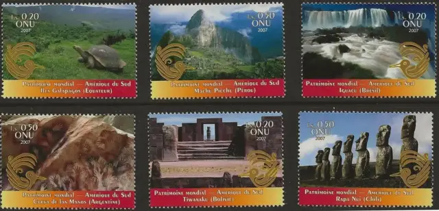 United Nations Geneva stamps year 2007 UNESCO World Heritage - South America