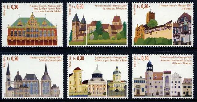 United Nations Geneva stamps year 2009 UNESCO World Heritage – Germany set