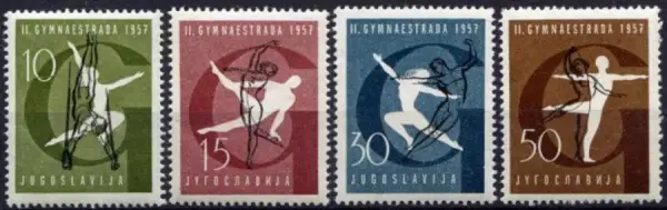 Yugoslavia postage stamps year 1957 Gymnastics Festival Zagreb