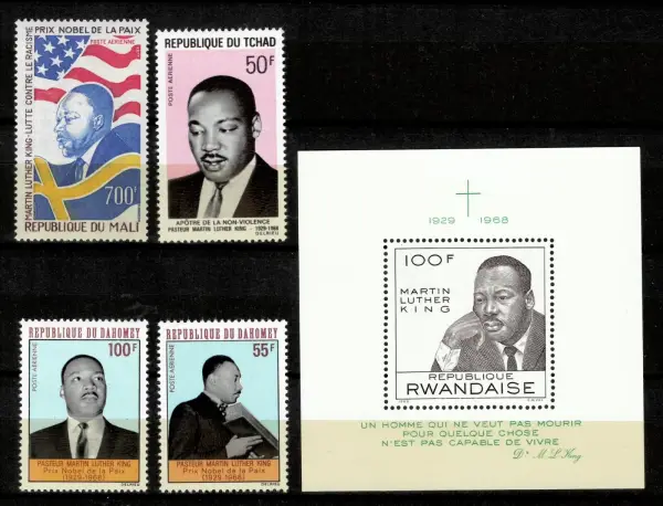 African stamps year 1970-80 Martin Luther King set