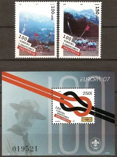 Albania postage stamp year 2007 Europa Cept - 100 Years of Scouting