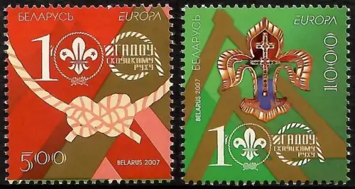 Belarus year 2007 Europa stamps - 100 Years of Scouting