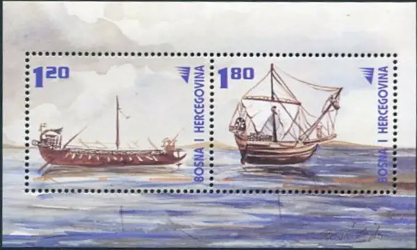 Bosnia postage stamps year 2002 Roman Ships MSS