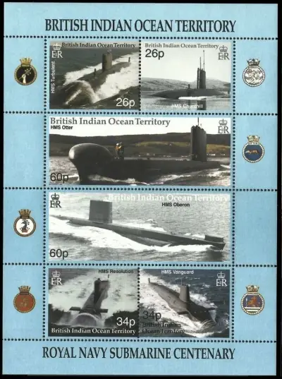 British Indian Ocean stamps year 2001 Royal Navy Submarine Service