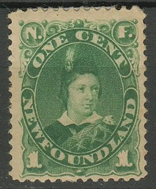 Canada - Newfoundland stamp year 1887 1c Dark green Unused